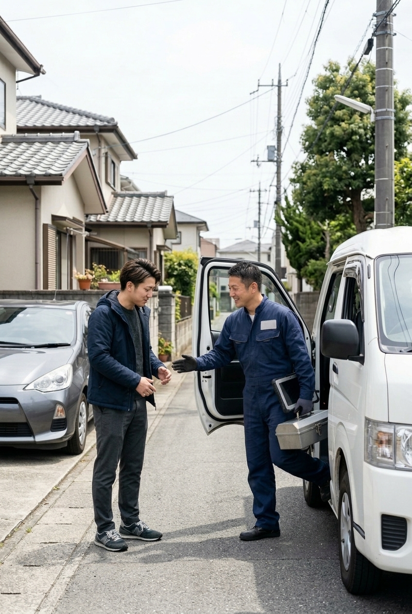 ステップ2：スタッフが現場に到着